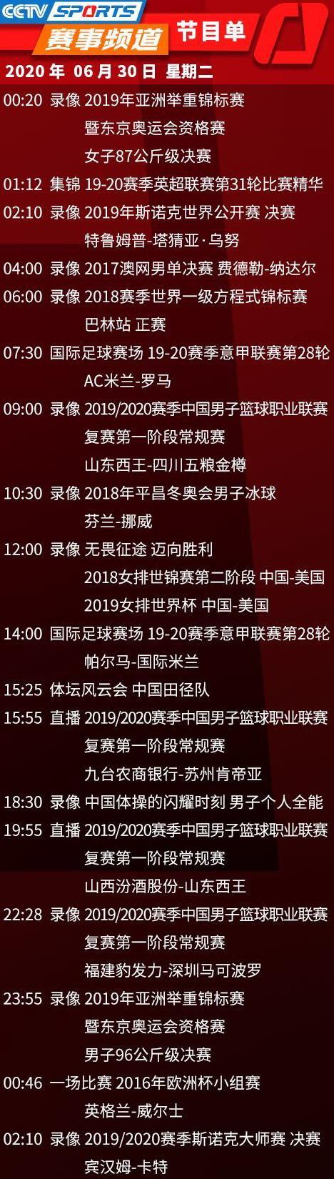 今日央视节目单，cctv5直播辽篮vs同曦+意甲尤文，3平台转6场CBA